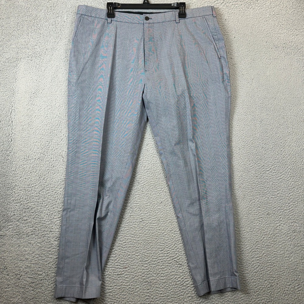 Brooks Brothers Pants Men 42X30 Clark Blue Plaid Lightweight Advantage Chino EUC